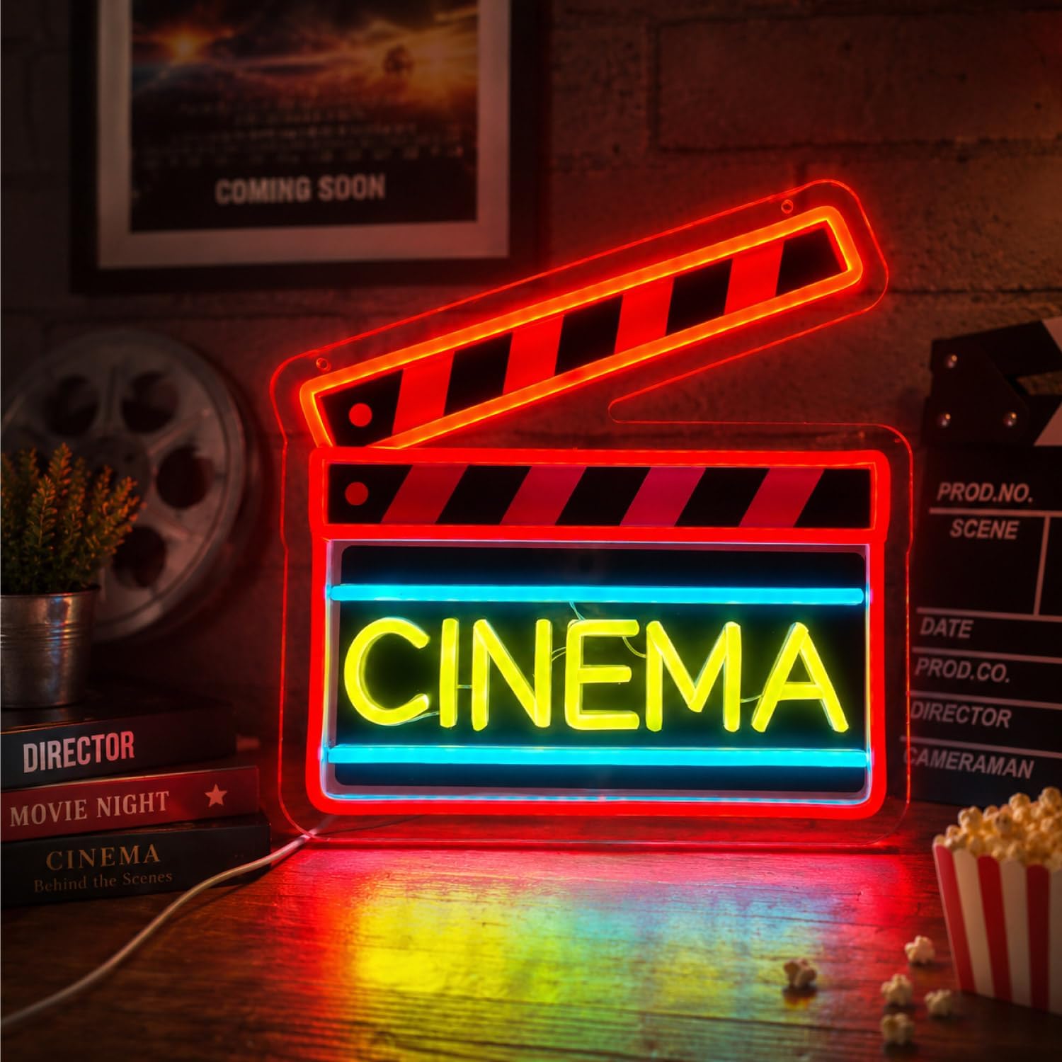 Home Cinema Wall Lights - Sinema Klaket Levhası LED Neon Işığı