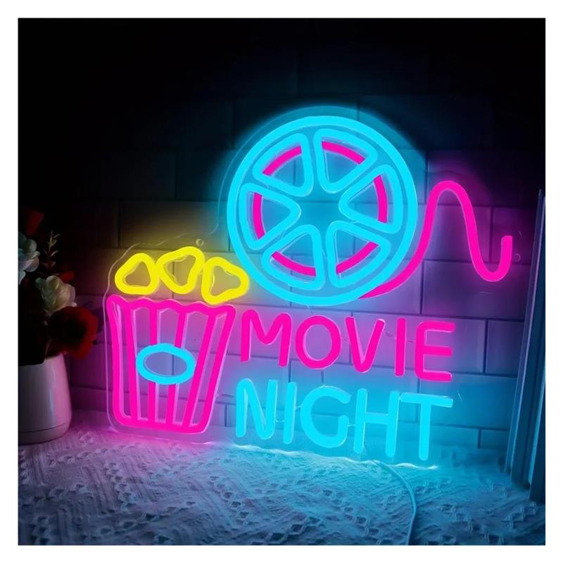 Home Cinema Wall Lights - Film Gecesi Neon Tabela Patlamış Mısır