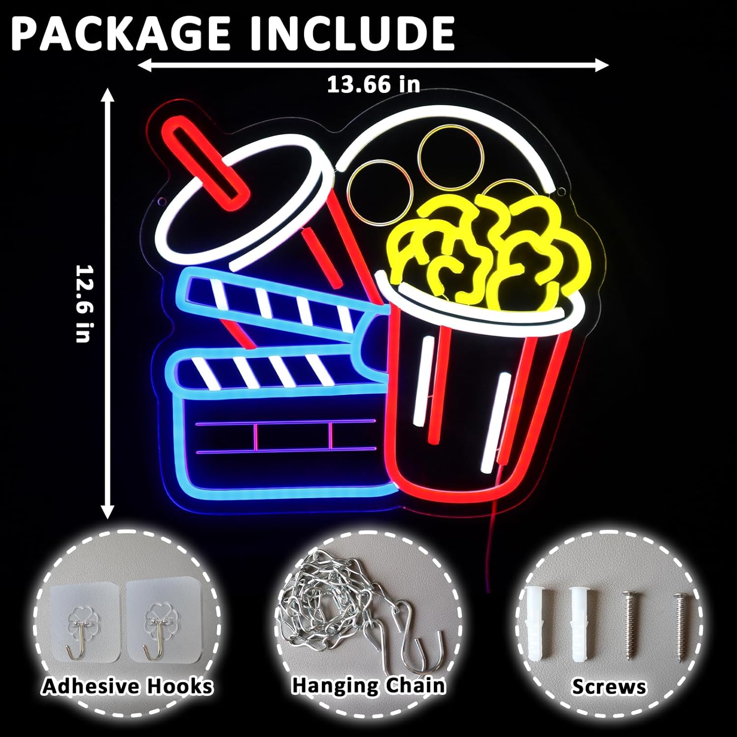 Sinema Neon Tabela Sanatı Duva - Home Cinema Wall Lights incelemesi ve fiyatı