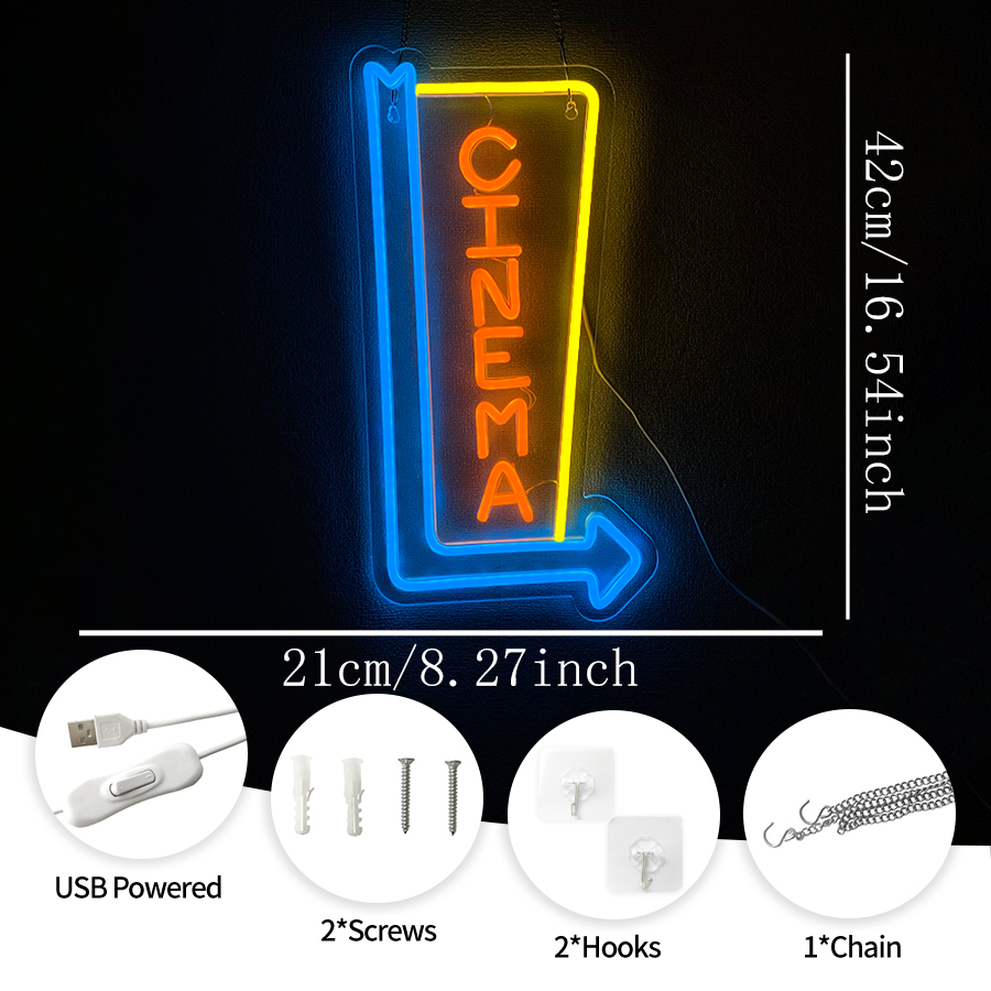 Sinema Ok LED Neon Tabela USB  - Home Cinema Guide incelemesi ve fiyatı